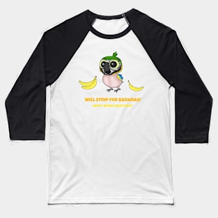 HWS Nerdy Birdy ~ Blue & Gold Macaw Baseball T-Shirt